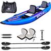 Brunelli Kayak gonfiabile per 2 persone, set completo Drop-Stitch, canoa, kayak tour, barca a paddle, blu