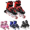 Supfine Pattini in linea per bambini - Comodi pattini in linea con ruote luminose, Misura regolabile - S/M 31-38 - Pattini a rotelle per ragazze e ragazzi (M, rosso)