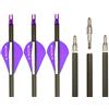 ACCMOS 12 pz Freccia di Tiro con L'Arco Spine 300 350 400 500 600 700 800 ID 6,2 mm Frecce da Caccia, per Arco Ricurvo Arco Composto Tiro (28inch, Spine 600)
