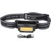 JOROBURO Lampada Frontale COB a LED, Faro Leggero Ricaricabile USB Indicatore Batteria Rilevamento Gesti, Lampada Frontale da Campeggio con Fascia Confortevole Regolabile per Campeggio All'aperto Sulla Fronte