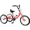JDBDU Triciclo per bambini da 7 a 10 anni, robusta bici Cruiser in acciaio al carbonio (portata 145 kg), bicicletta a 3 ruote con cestino e sedile regolabile in altezza