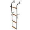 PIMAR marine equipment PIMAR Scaletta Pieghevole per Barca lucidata a Specchio Inox 316 con 4 gradini in Teak