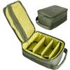 Pesoncarl Borsa per attrezzatura da pesca, bustina di pesca in nylon con 3 divisori 9x6x4 Scatola di attrezzatura per impermeabile per rotazione per rotazione