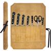 Oemmn Coltello da cuoco con 7 scomparti, in tela cerata, per escursioni e campeggio, cachi, moderno