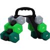SPORTNOW Set di Manubri da Palestra con Supporto Pieghevole, 2x1 kg, 2x2 kg, 2x3 kg, Manubri per Palestra Esagonali in Metallo con Impugnatura, Allenamento Fitness Casa, Multicolore