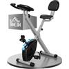 HOMCOM Cyclette Pieghevole da Fitness in Acciaio, Cyclette Magnetica Pieghevole da Casa con Altezza Regolabile, Resistenza Magnetica a 8 Livelli, Schermo LCD, 43x97x109cm, Giallo
