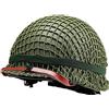 MJZYP Elmetto d'Acciaio Americano M1 della seconda Guerra Mondiale, WW2 US M1 Casco Replica Casco Verde Acciaio Con Cinturino Sottogola In Tela A Rete