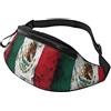 AOOEDM Marsupi Grunge Flag Messico Uomini Escursionismo Zipper Dad Bag