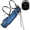 GYMAX Borsa da Golf, Sacca da Golf con Cavalletto, 20,5 x 14 x 125 cm(Blu)