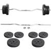 Soberine Set Sollevamento Pesi 25 kg in Ferro Bilanciere con Piastre 2,5 kg/5kg per Bodybulding/Manubri/Bracciate/Squat Barra Curl
