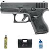 ECOMMUR Pistola Airsoft G42 blowback Gas (calibro 6 mm) | Pistola a sfere in PVC + bombola di Green Gas + valigetta + biberon (potenza: 1 joule)