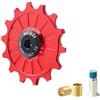 YLME Puleggia per Deragliatore Posteriore con Cuscinetto in Ceramica da 11-17T per Bici da 7-11 velocità,Rosso,14T