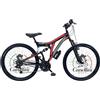 BICICLETTE CANELLINI Bicicletta Bambino MTB FULL SUSPENSION 26 COLORADO - Ruote 26 (NERO/ROSSO)