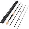 Explopur Canna da Pesca Portatile da Spinning da 6,8FT in Fibra di Carbonio Leggera 4 Pezzi Canna da Pesca