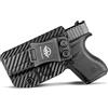 PoLe.Craft Glock 43 Fondine, Glock 43x Fondine IWB Carbon Fiber Kydex Fondine Custom Fit: Glock 43 / Glock 43X (Gen 1-5) Pistol - Cintura Interna Nascosta Il Trasporto - Copertura Mag bottone - Ingresso allargato - Nessuna usura, nessun jitter
