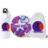 Generico Pallone con i colori Viola della Fiorentina + una borraccia bianca in alluminio e sacca in nylon in ceramica con stampa dei colori della tua squadra del cuore tifoso regalo