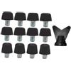 getuse 12 tacchetti di ricambio per scarpe da calcio, filettatura M6, 8 mm e 11 mm, accessori con chiave inglese, colore nero