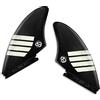 AQUBONA Tavola da Surf Doppia Chiglia Pinne (2 Pinne) Doppia Scheda Singola Dimensioni Nylon Pinne di Plastica per Longboard Tavola da Surf Funboard (Fu-Nero)