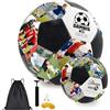 HCLRIU Pallone da Calcio Personalizzato con Foto e Nome, Souvenir Personalizzato Della Carriera Calcistica, Regali Calcistici per Fidanzato, Appassionato di Calcio, Papà, Allenatore, Compleanno, Laurea