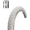 maxxi4you 1 x Roverstone - Copertone per bicicletta da 20, colore bianco, 54 - 406 (20 x 2,125), con leva per pneumatici
