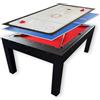 Simba Srl Tavolo da biliardo 7 piedi Air Hockey 3 in 1 Tavolo da biliardo Convertibile in Tavolo da pranzo Nero con Panno rosso - Strike