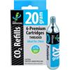Genuine Innovations G2132, Cartucce di CO2 per Bicicletta Unisex adulto, Argento, 20 gr confezione da 6