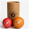 Frescobol 1946 Set di 2 palline per racchetta da spiaggia, softball rosso in schiuma PU e Speedball arancione in gomma, per principianti e confermati, 55-60 mm
