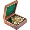 Malla Inc. - Bussola per meridiana in ottone massiccio da 7,6 cm, con scatola di legno