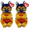 Ty - Peluche - Beanie Bellies - Cane Pastore tedesco - Ace - Marrone e nero - Occhi dorati grandi e glitter - I peluche morbidi e coccolosi - 20 Cm - 40544 (Confezione da 2)