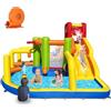 Baralir Castello gonfiabile XXL con acquascivolo e ventilatore, ideale per giardino, casa gioco perfetta per bambini all'aperto, esperienza di parco giochi sicura
