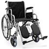 QUIRUMED Sedia a rotelle manuale in acciaio, larghezza seduta 46 cm, braccioli rimovibili, poggiapiedi ribaltabili 90º, Pieghevole, Leggero, Per anziani, Per disabili