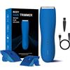 Drqzwp Rasoio professionale per capelli, 5 in 1, lama in ceramica per tagliare i peli della pancia, rasoio elettrico per bikini e toelettatura da uomo, IPX6, impermeabile, per uso bagnato/asciutto (blu)