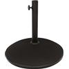AKTIVE Base rotonda per ombrellone nera Ø45x33 cm, pali Ø35-48 mm, supporto in cemento, tubo in acciaio resistente, peso 15 kg, per giardino o terrazza esterna (53897)