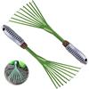 ASHYYDS779 2 Pezzi Piccolo Rastrello di Ferro Rastrello a Mano Mini Rastrello da Giardino con Maniglia Anticorrosione con 9 Denti Piatti in Acciaio per Molle per Rastrellare Erba, Diserbo, Pulire il Giardino