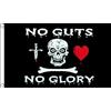 AZ FLAG Bandiera Pirata No Guts No Glory 150x90 cm 2 Occhielli | Uso interno ed esterno bandiera decorativa dei pirati doppie cuciture e bordi rinforzati con occhielli metallici