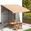 AUVYI Rivestimento per tende da sole giallo e arancione, 4 x 3 m, tessuto di ricambio per tende da sole, per balcone, protezione solare, per esterni, impermeabile, di alta qualità