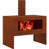 vidaXL Focolare Marrone 80 x 50 x 96 cm, Fossa da Esterno, Fuoco Moderno, Soluzione riscaldante per Giardino, terrrazzo alla Moda