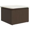 vidaXL Sgabello Giardino con Cuscino Marrone 55x55x37 cm in Polyrattan