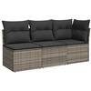 vidaXL Divano da Giardino con Cuscini 3 Posti Grigio in Polyrattan