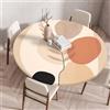 Odot Tovaglia Rotonda Antimacchia con Bordo Elastico 3D Motivo Tovaglia da Tavola Lavabile Antiscivolo Copritavolo per Compleanno Cucina Tavolo da Pranzo caffè Cene Feste (80cm,Nordico)
