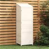 Azzrora Capanno Attrezzi, Casette Giardino, Casetta da Giardino, Casetta Attrezzi, Capannone per Esterno, Capanno da Giardino Bianco 55x52x174,5 cm Legno Massello Abete