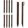 canddy 10 picchetti di ancoraggio per bordi paesaggistici, 24,6 cm, in plastica resistente, per esterni, picchetti, picchetti di ancoraggio in plastica, per bordi di terrazze e tende da giardino (marrone,