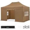 VONROC Gazebo Tenda per Feste 3x4,5 m con Pareti Laterali - Easy‑Up, Impermeabile 420D PVC, UV 50+, Struttura in Acciaio, Borsa con Ruote Beige