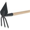 KOTARBAU® Zappa da giardino a doppia zappa con lama a forma di cuore, 3 denti per trapiantare erbacce, per la cura del giardino