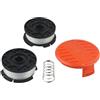 Filteilect Bobina di ricambio e filo con copertura per decespugliatori Black & Decker STC1820PC STC1815 STC1820D GL280 GL301 GL340 GL420 GL425 GL430 GL530 GL540