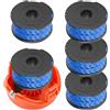 luolety Bobina di ricambio per decespugliatore Black and Decker A6441, Φ1,65 mm, per decespugliatore GL650SB, GL652, GL655, GL650SBK, GL650SZ, GL660P, GL680, GL680B (5 bobine + 1 copertura)
