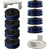 Gotrain Bobina di filo di ricambio per tagliabordi Ryobi 5132002670 RAC123, adatta per RLT4027, RLT4125, RLT5027, RLT6030, RLT5127, RLT6130 (8 bobine + 2 coperchi)