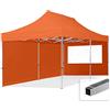 TOOLPORT Gazebo Pieghevole Giardino 3x6m - 2 Laterali Alluminio Telo Idrorepellente Padiglione Mercati Sagre Arancione