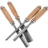 JEWEDECO Kit di Scalpelli per Legno 4 Pezzi Bordi Affilati per Intaglio di Precisione, Acciaio Resistente, Set Semi-cerchio e Piatto per Falegnameria e Modellismo