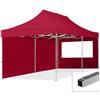 TOOLPORT Gazebo Pieghevole Giardino 3x6m - 2 Laterali Alluminio Telo Idrorepellente Padiglione Mercati Sagre Rosso